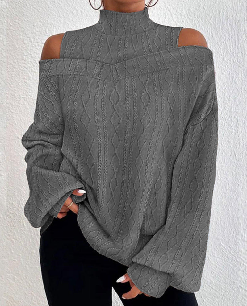 Damen stylischer Pullover mit Cut-Out-Ärmeln Sovae