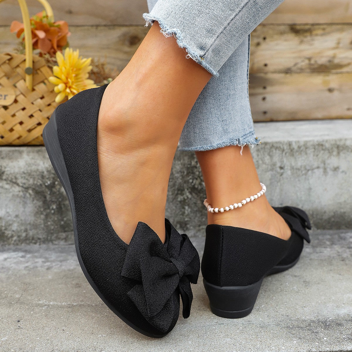 Damen Ballerinas mit dekorativem Schleifen-Design Sovae