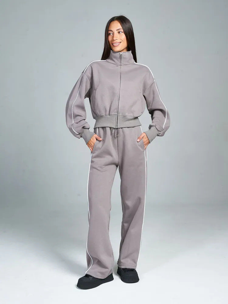 Damen Hochwertiger Sport-Loungewear-Anzug mit Stehkragen Sovae
