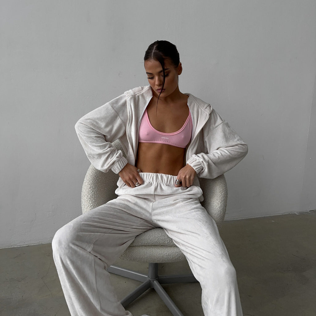 Damen Sportliches Velvet Loungewear-Set Sovae