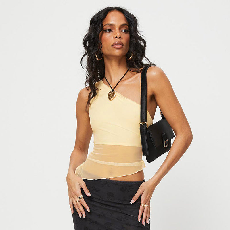 Damen Asymmetrisches Shirt mit Drapierung Sovae