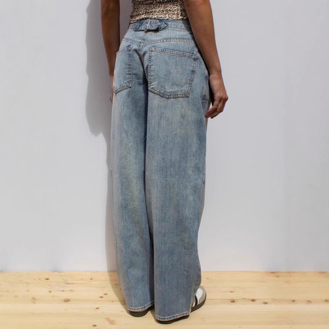 Damen Weite Jeans im modernen Vintage-Stil Sovae