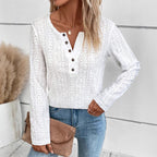 Damen Langarmshirt mit Knopfleiste Sovae