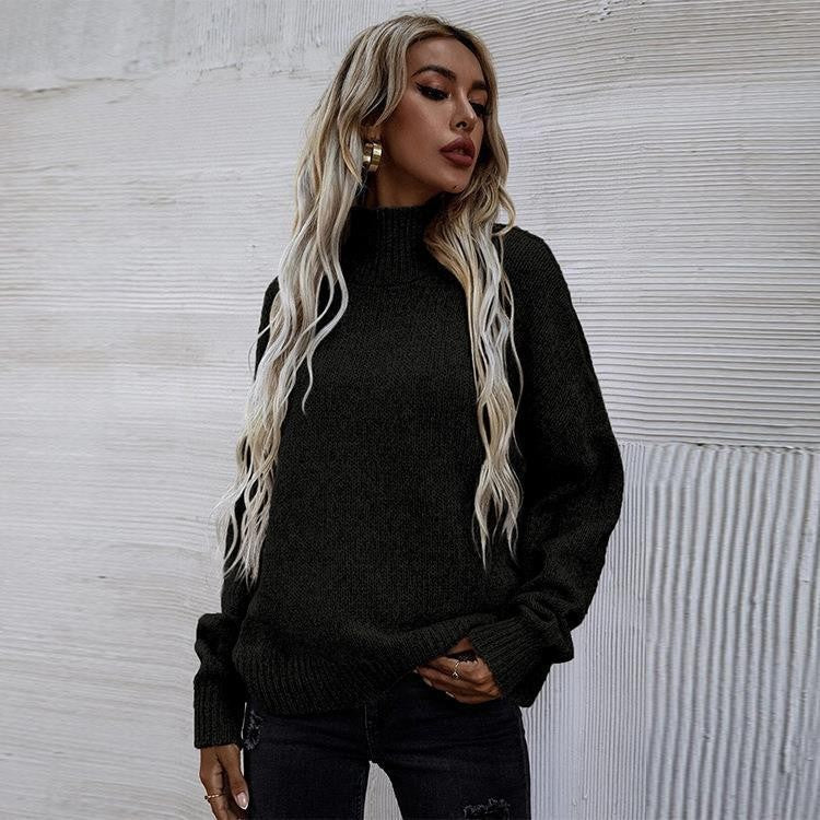 Damen Pullover mit hohem Kragen und lässigem Oversized-Schnitt Sovae