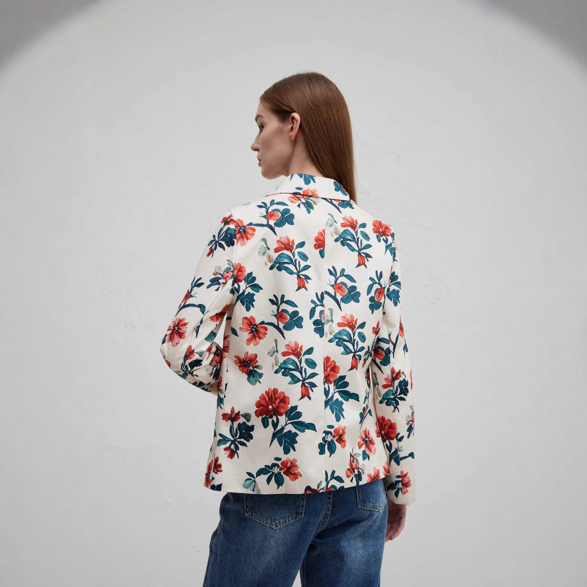 Damen Blazer mit floralem Muster Sovae