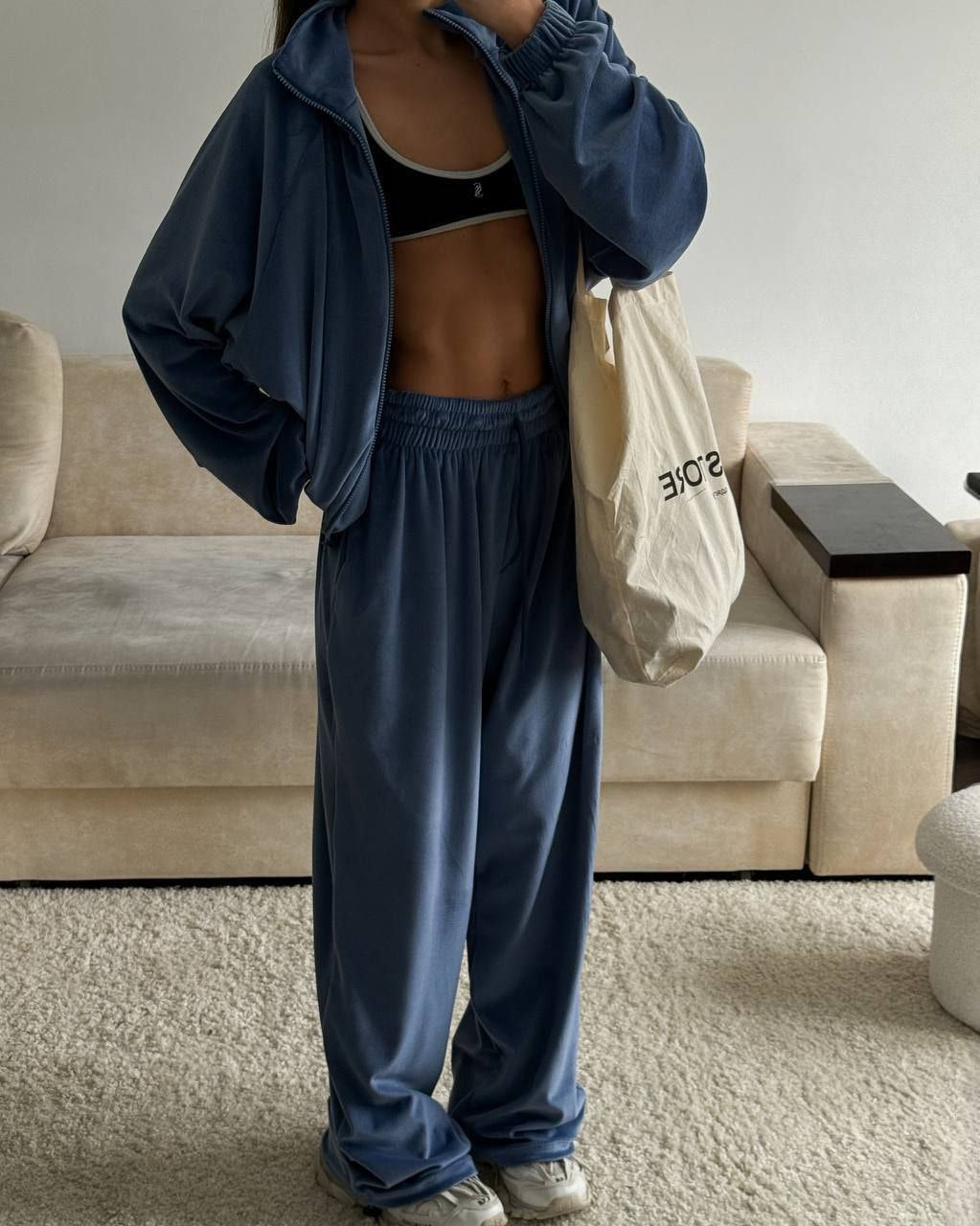Damen Sportliche Fleece Loungewear-Anzug Sovae