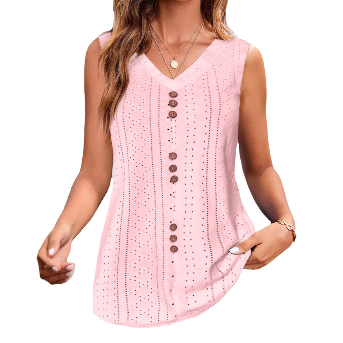 Damen Sommerliche V-Ausschnitt Bluse Sovae