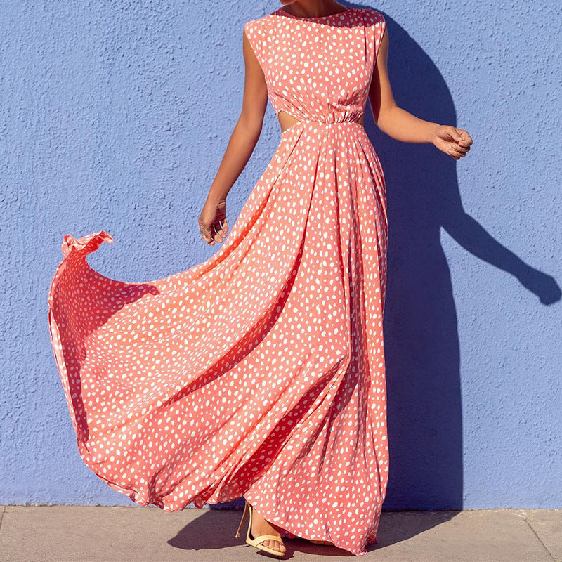 Damen elegantes Maxikleid mit Cut-Out-Details Sovae