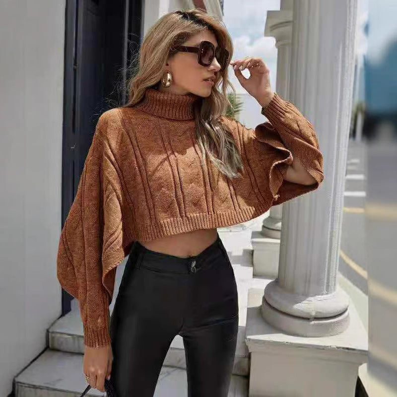 Damen Kuscheliger Pullover mit hohem Kragen und großzügigem Schnitt Sovae