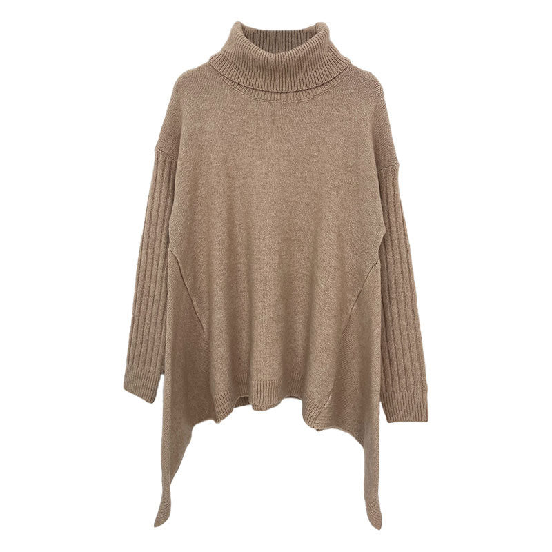 Damen lässiger Pullover mit Stehkragen und asymmetrischem Schnitt Sovae