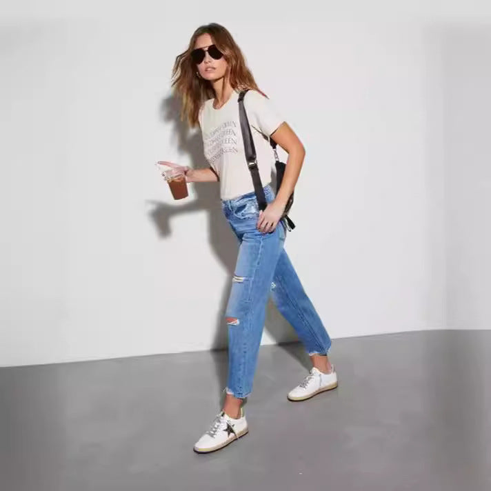Damen Jeans im modischen Used-Look Sovae