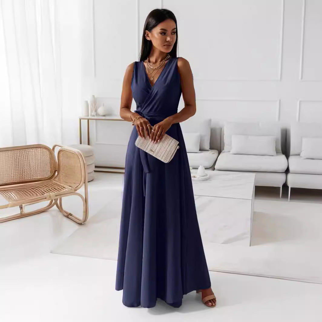 Damen Elegantes Wickel-Minikleid mit tiefem V-Ausschnitt und fließendem Stoff Sovae