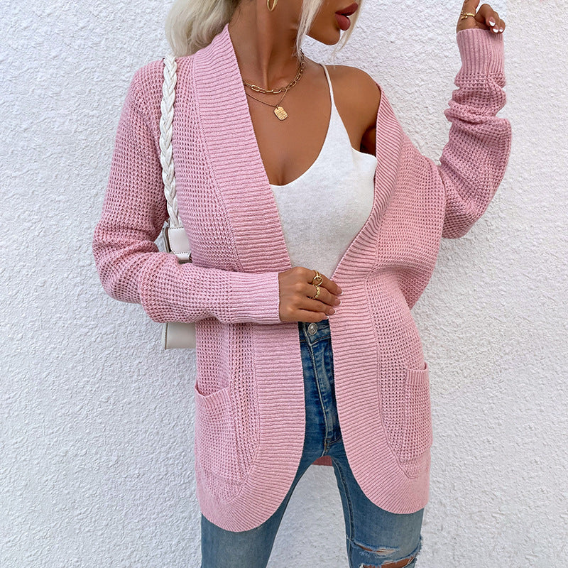 Damen Strickjacke mit lässiger Passform und offenen Taschen Sovae