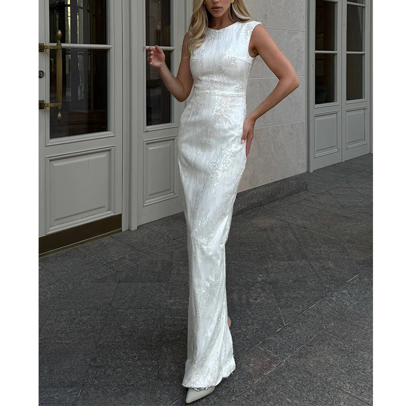 Dame Glamouröse Abendkleid mit glitzernden Pailletten und enganliegendem Schnitt Sovae