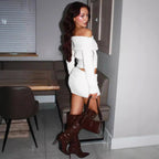 Damen Off-Shoulder Strickset Sovae