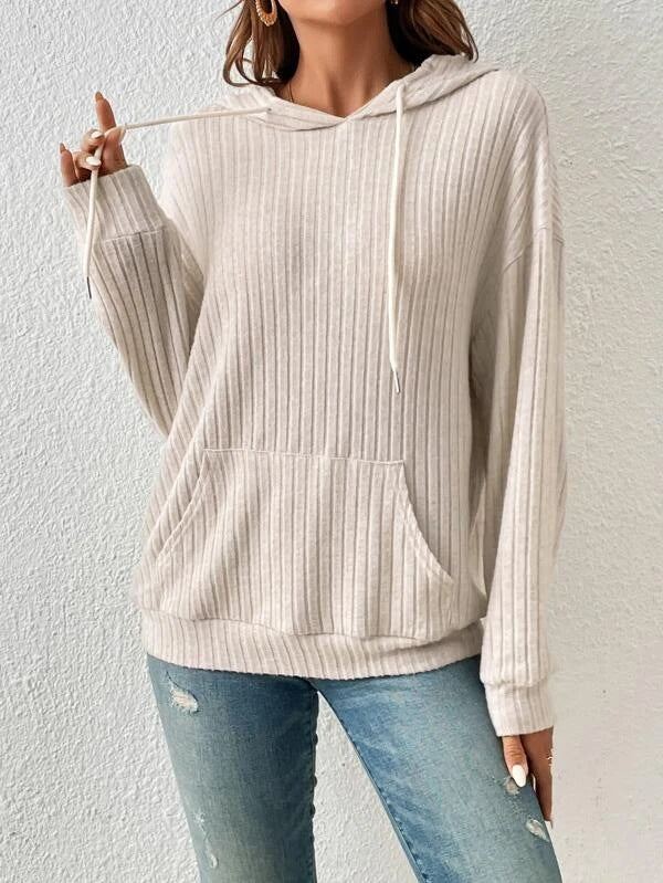Damen Langärmliger Kapuzenpullover Sovae