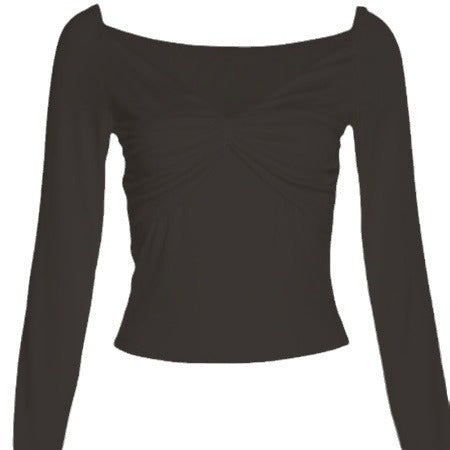 Damen Oberteil mit tieferem V-Ausschnitt und langen Ärmeln Sovae