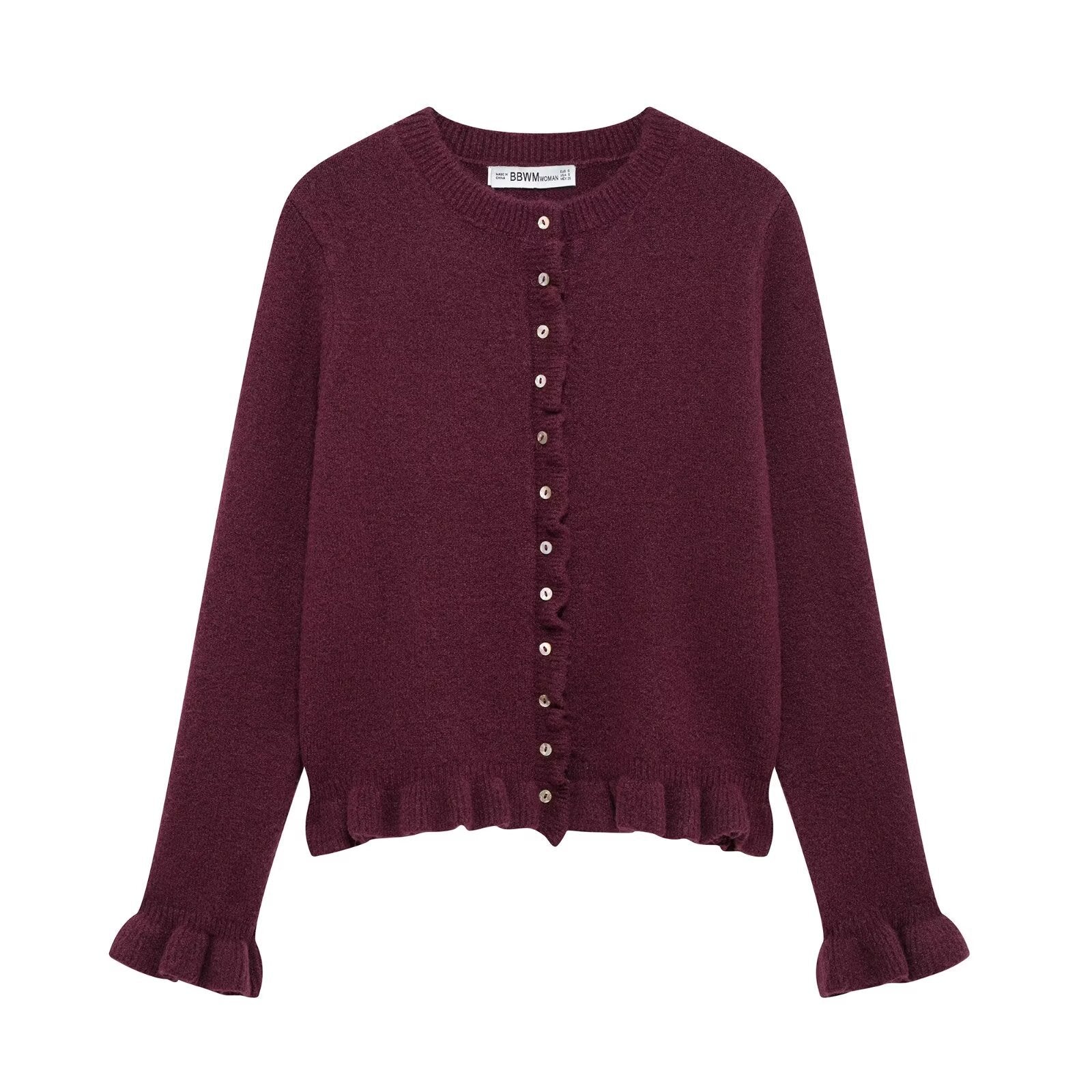 Damen Strickjacke mit Knopfverschluss und eleganten Rippdetails Sovae