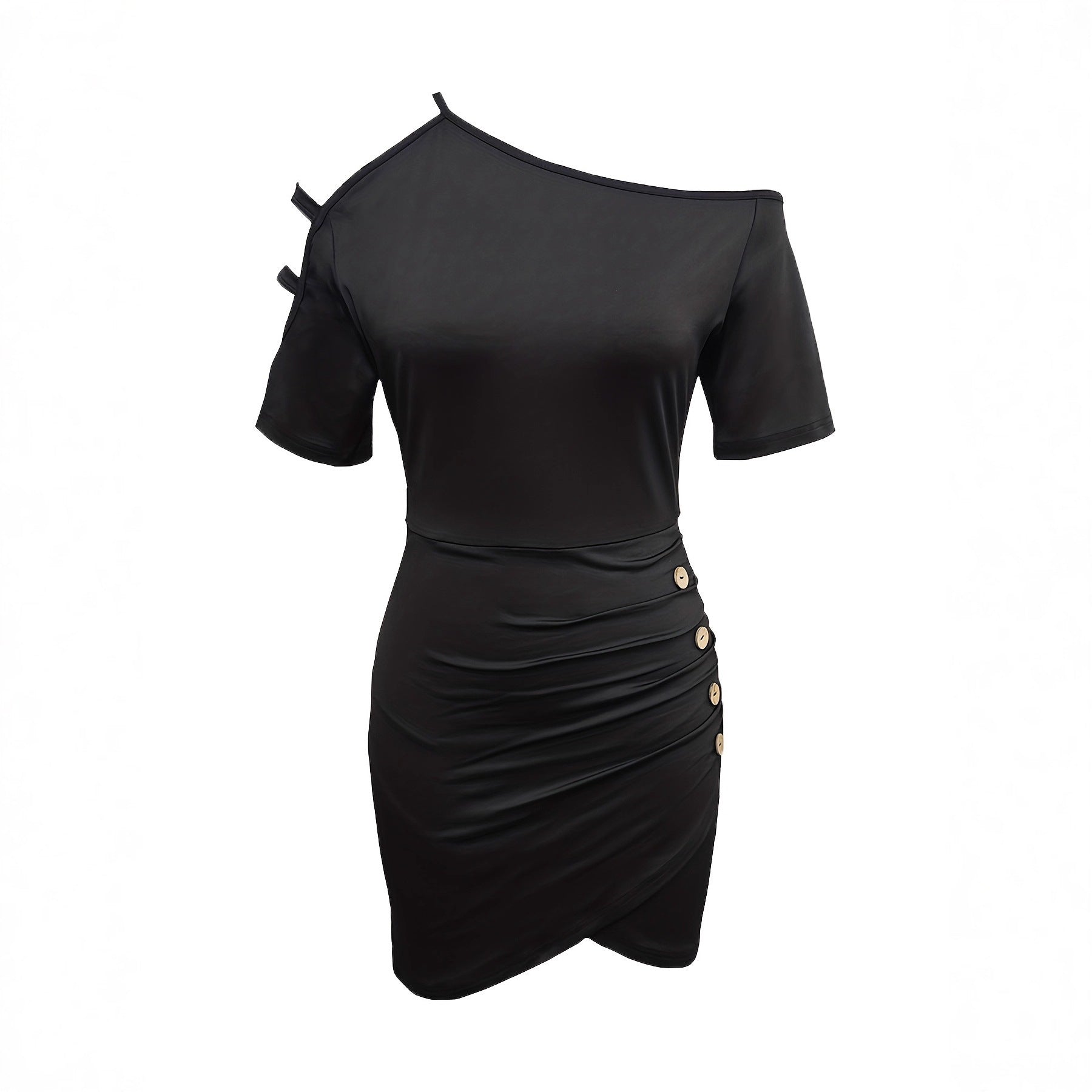 Damen Figurbetontes Wickelkleid mit Abnehmbaren Trägern Sovae