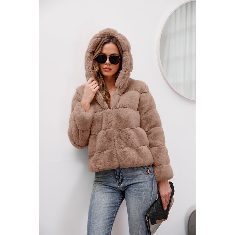Damen weiche Fleecejacke mit Kapuze Sovae