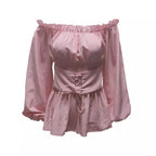 Damen Off-Shoulder Bluse mit Rüschendetails Sovae