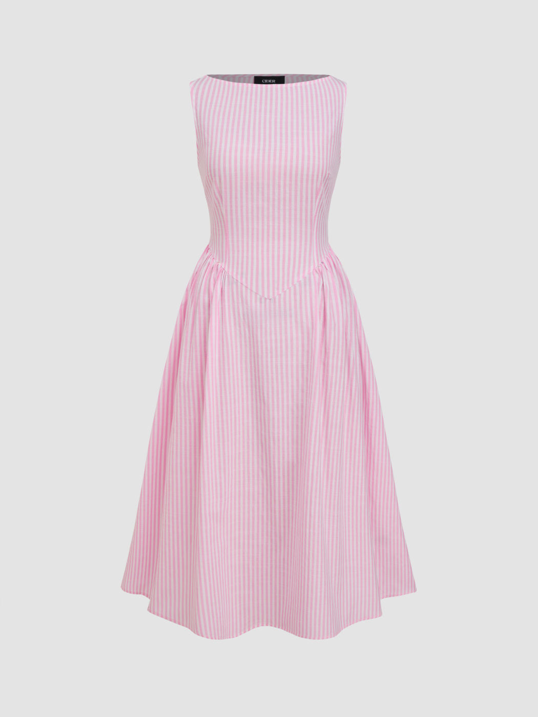 Damen Midi-Kleid mit schmalen Streifen und taillierter Silhouette Sovae