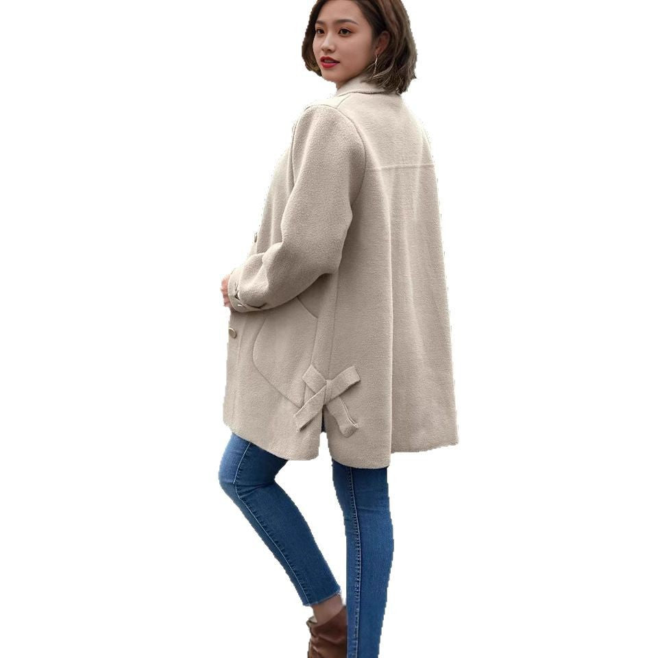 Damen modische Wolljacke mit praktischen Taschen Sovae