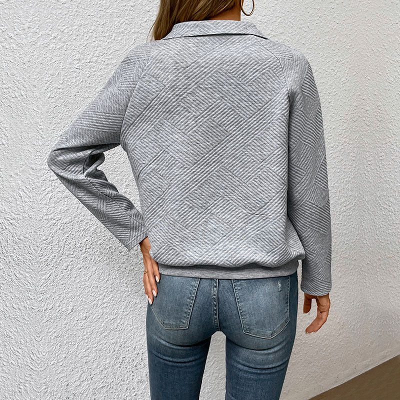 Damen Pullover mit strukturiertem Design und Kapuze Sovae