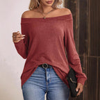 Damen Off-Shoulder Langarmshirt Sovae