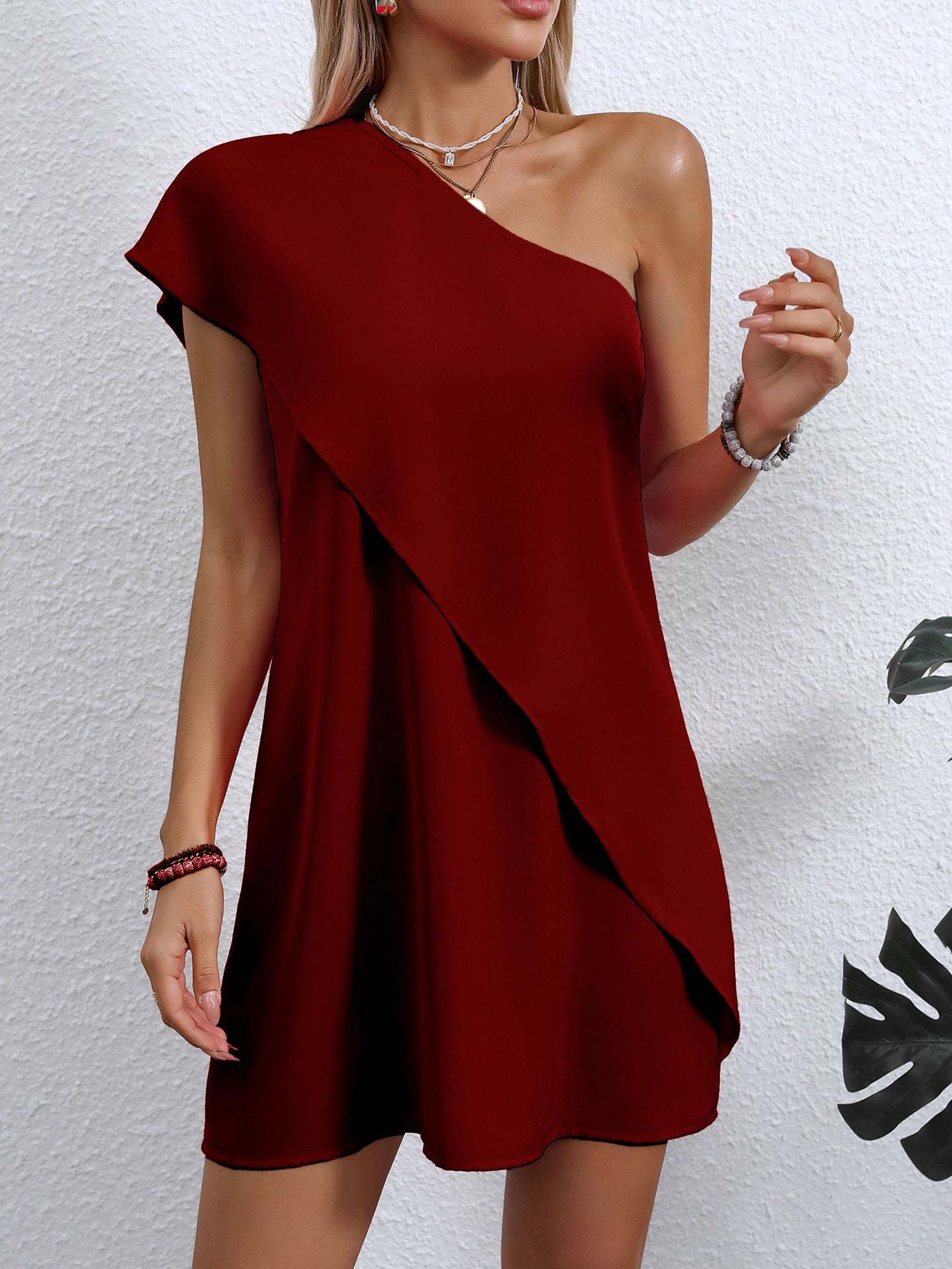 Damen asymmetrisches Minikleid Sovae
