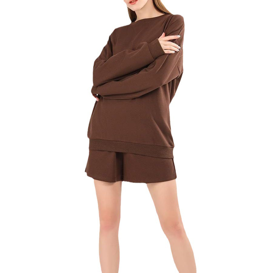 Damen lässiges Sweatshirt und Shorts Set Sovae