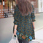 Damen elegante Bluse mit floralem Muster und mobiler Silhouette Sovae