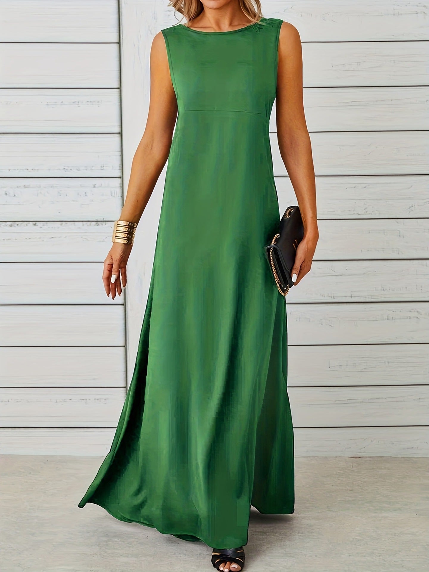 Damen schickes Maxikleid mit elegantem Schnitt Sovae