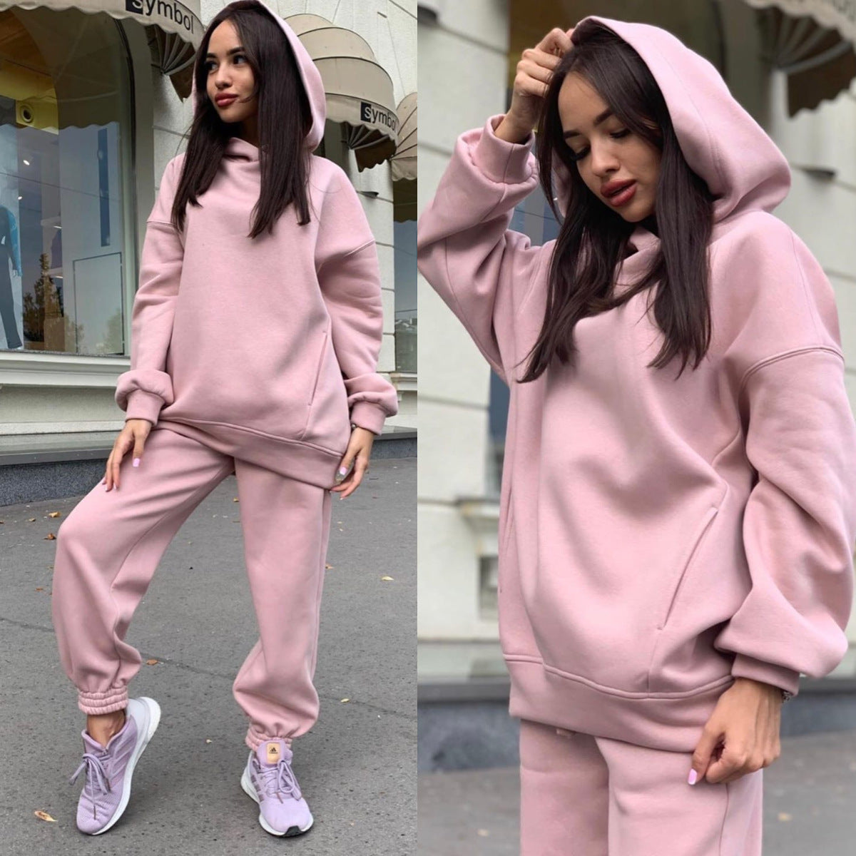 Damen sportlicher Hoodie und Jogginghose Set Sovae