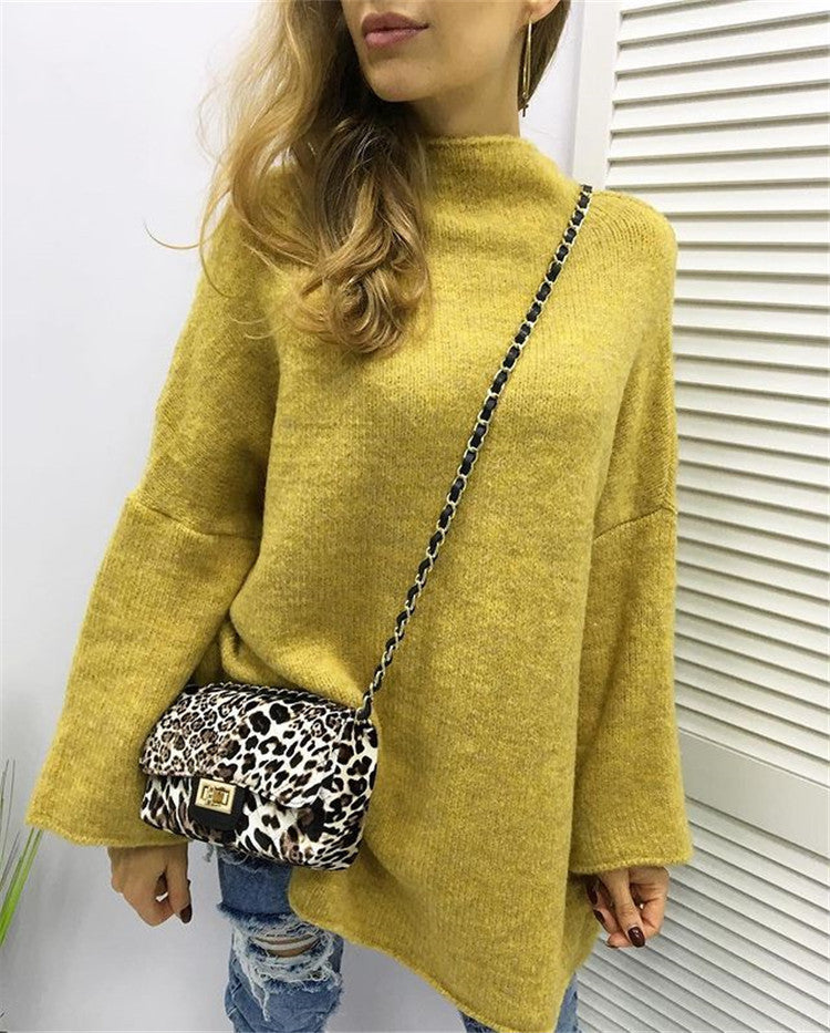 Damen großzügig geschnittener Strickpullover mit weitem Bündchen und modischem Schnitt Sovae