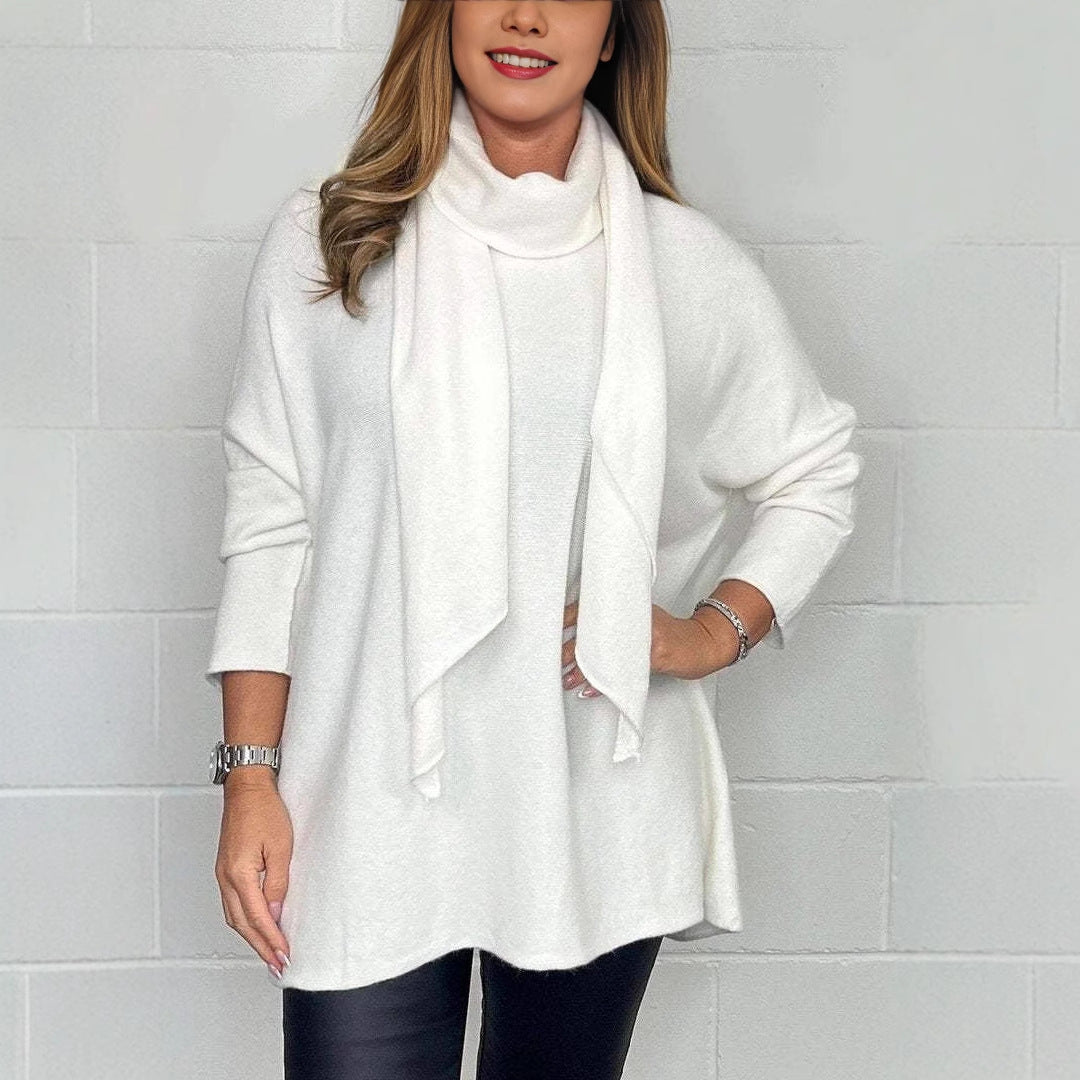 Damen Oversized Pullover mit Schalkragen Sovae