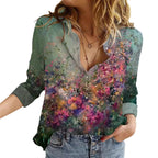 Damen Bluse mit floralen Akzenten und asymmetrischem Schnitt Sovae