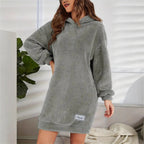 Damen Kuscheliges Hoodie-Kleid Sovae