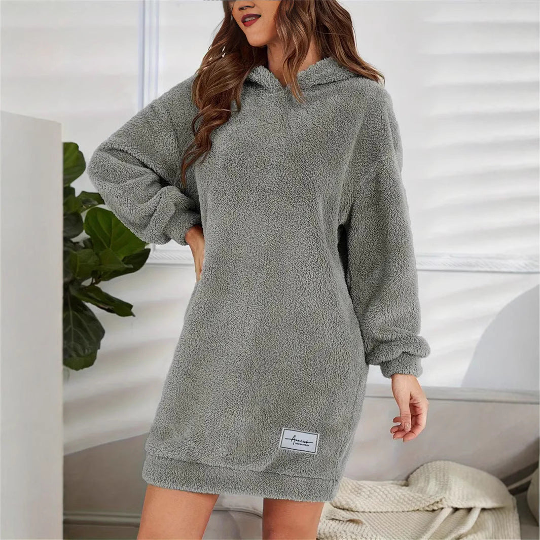Damen Kuscheliges Hoodie-Kleid Sovae