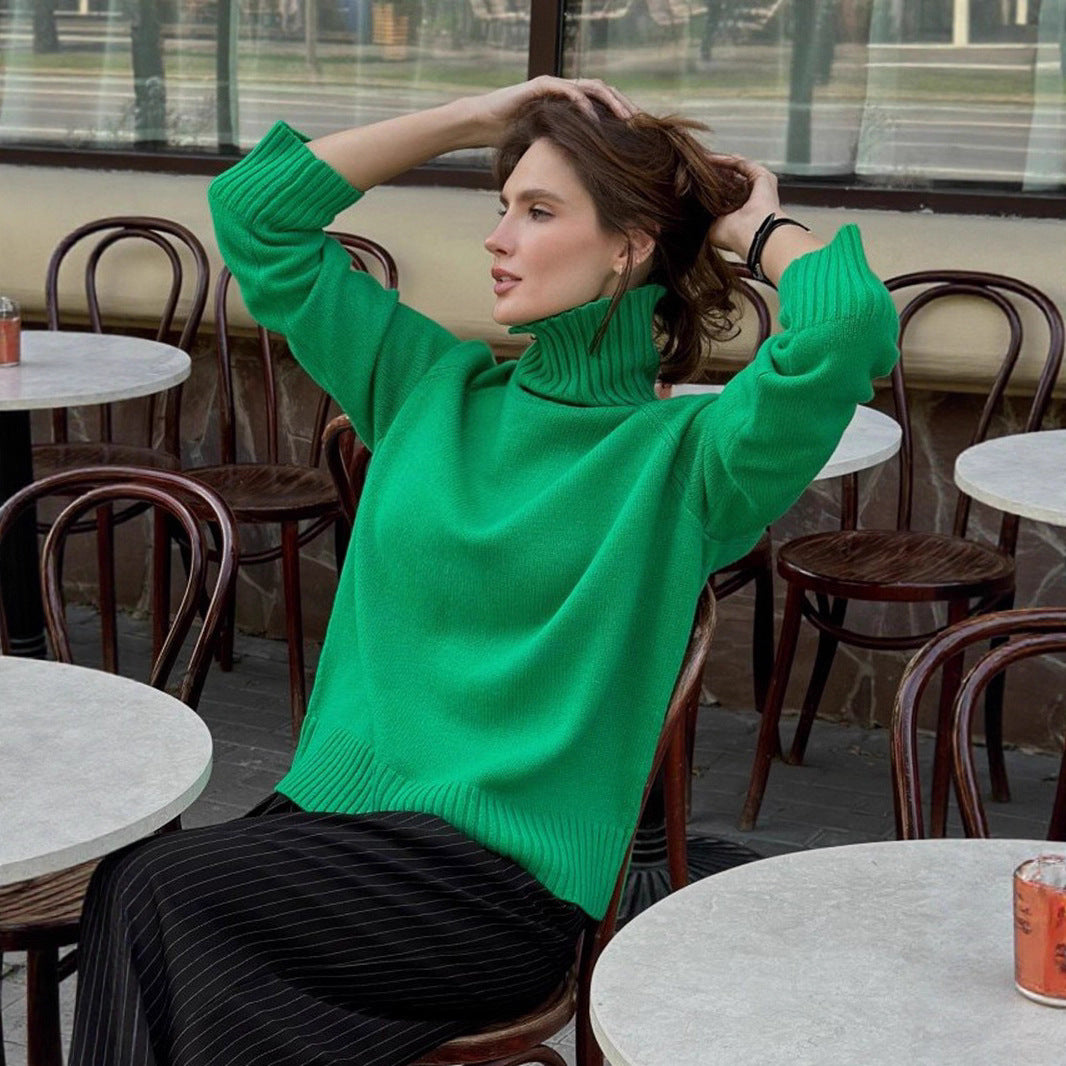 Damen Feinstrickpullover mit hohem Kragen Sovae