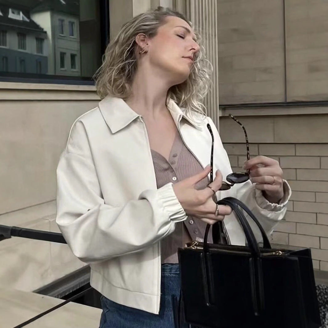 Damen trendige Übergangsjacke mit hohem Kragen und praktischen Eingrifftaschen Sovae