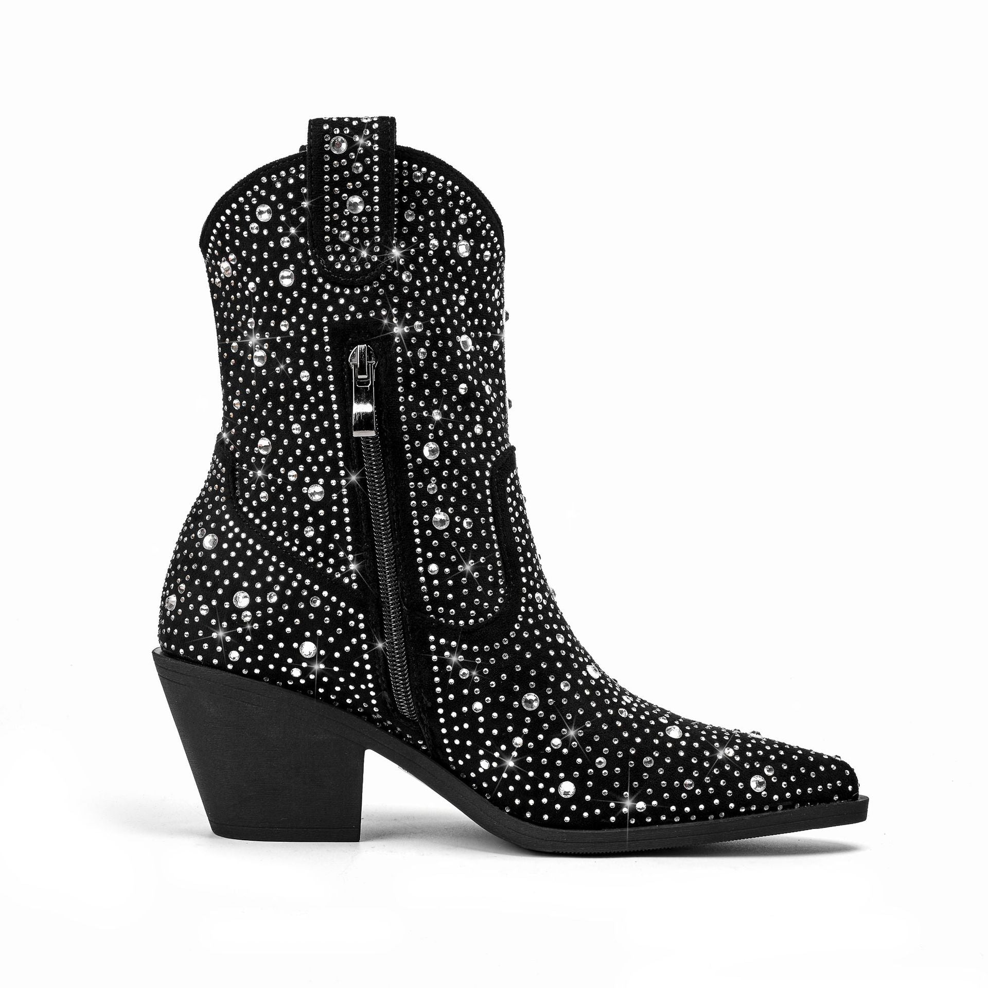 Damen Cowboy-Stiefel mit Strassverzierungen Sovae