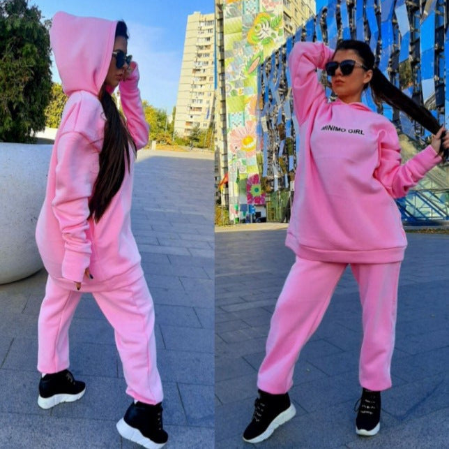 Damen Hoodie- und Jogginghose-Set mit weitem Schnitt Sovae