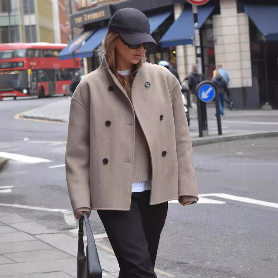Damen modische cropped Jacke im strukturierten Design Sovae