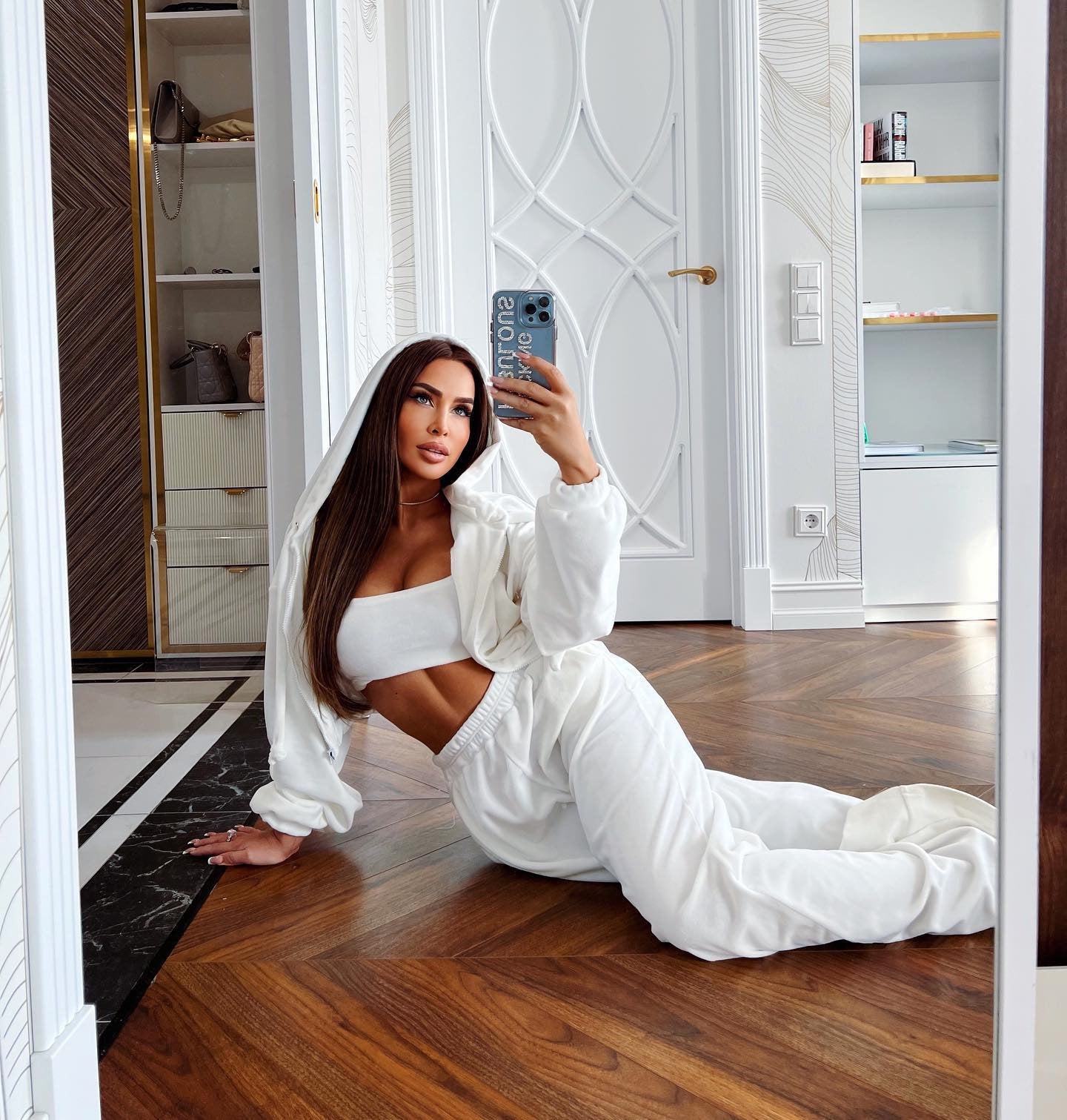 Damen Sportliches Fleece-Cropped-Set Sovae