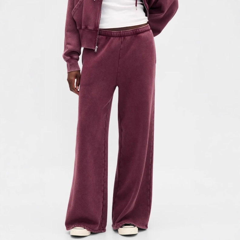 Damen lässiger Sweatpants mit cropped Kapuzenjacke Sovae