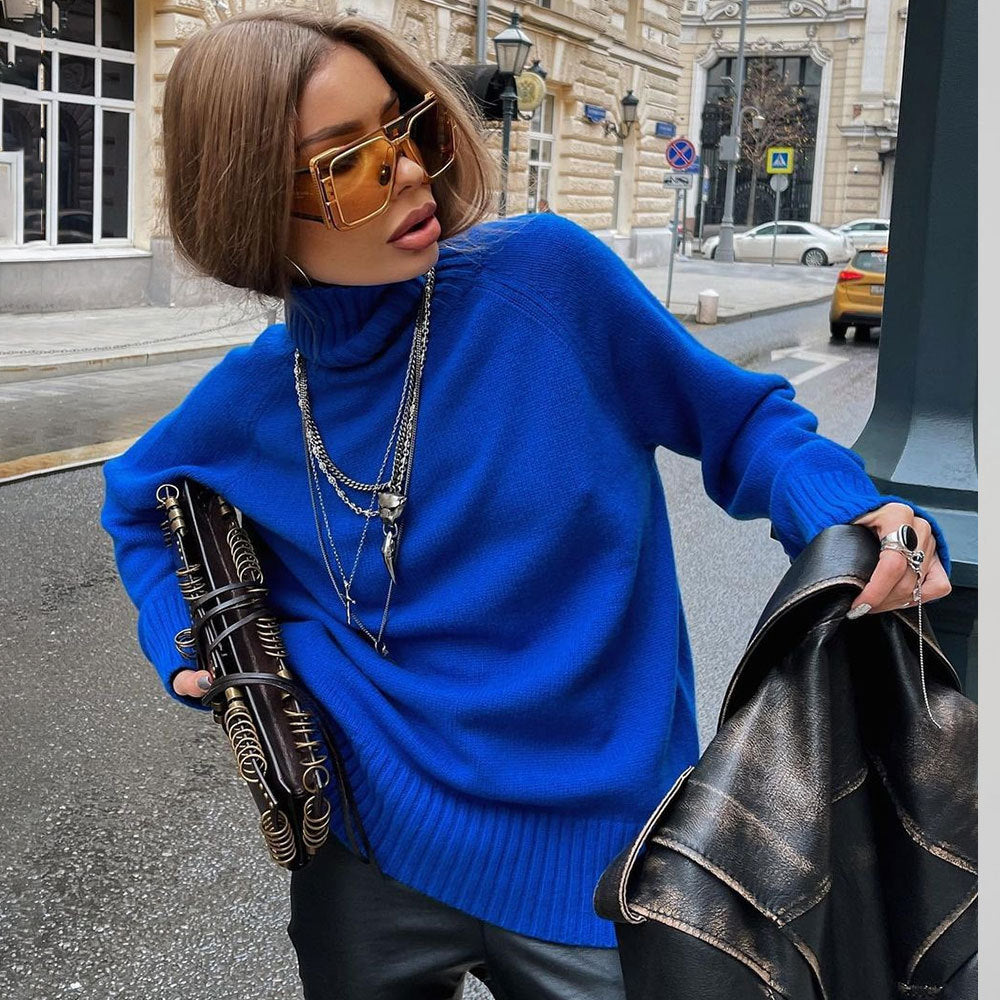 Damen Feinstrickpullover mit hohem Kragen Sovae