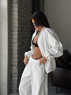 Damen Sportliches Fleece-Set mit hochgeschlossenem Kragen Sovae