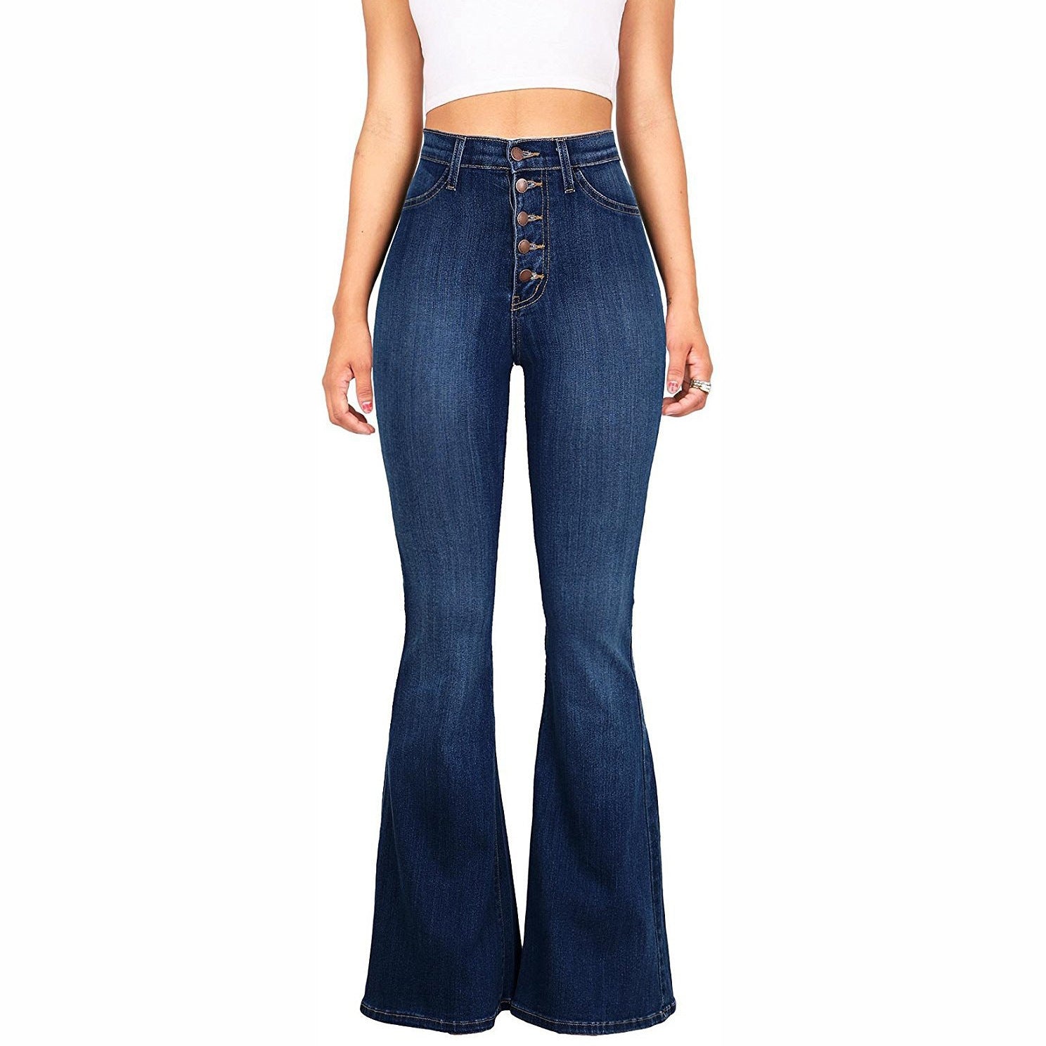 Damen High-Waist Schlagjeans Sovae