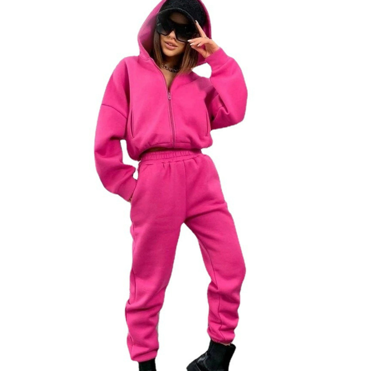 Damen modisches Freizeit-Loungewear-Set mit Kapuze und weitem Schnitt Sovae